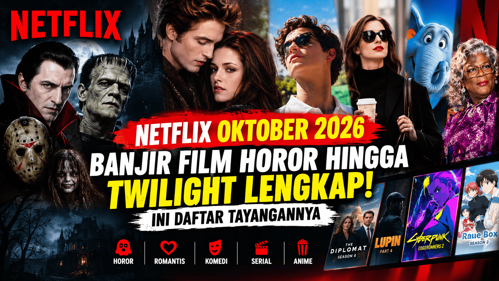 Netflix Oktober 2026 Banjir Film Horor hingga Twilight Lengkap, Ini Daftar Tayangannya
